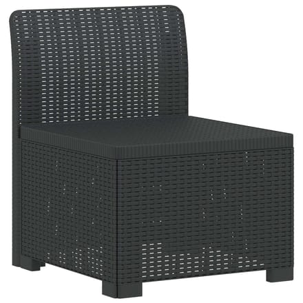 vidaXL - Eén-zits - Tuin - Sofa - Rieten - Look - PP - Antraciet