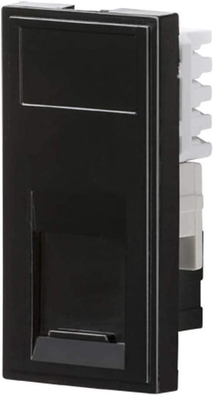 RJ45 Uitlaatmodule - Netwerkstopcontact Module - Netwerk Aansluiten - UTP CAT6 - 25 x 50 mm - Zwart