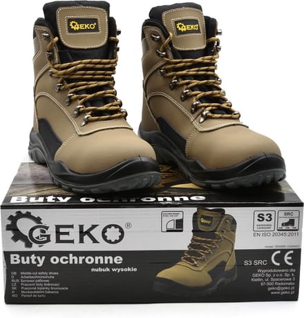 GEKO Nubuck veiligheidsschoenen - S3 bescherming - antislip - maat 45