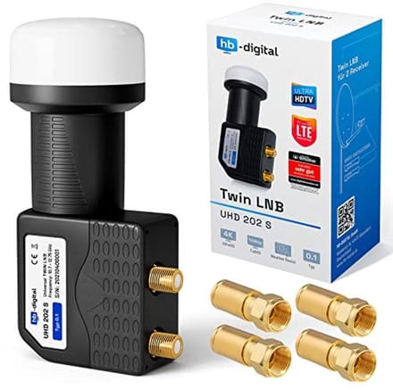 LNB + F-plug zilver 5 voor satellietontvangers