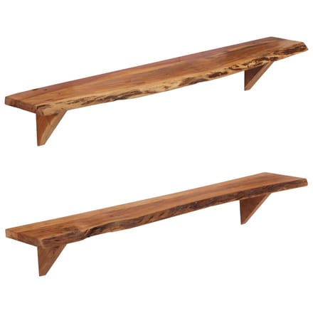 vidaXL - Wandschappen - 2 - st - 110x20x18 - cm - massief - acaciahout