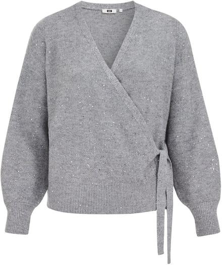WE Fashion Dames Overslagvest met pailletten - Curve