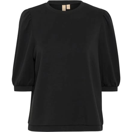 Blouse met korte mouwen Relaxed fit Blac