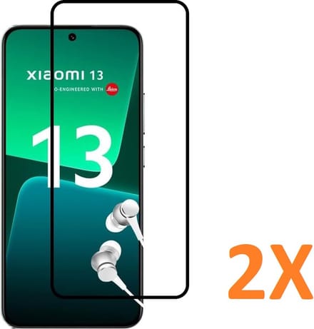 Volledige dekking Screenprotector Glas - Tempered Glass Screen Protector Geschikt voor: Xiaomi 13 - 2x