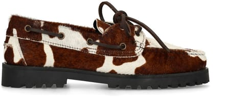 Sacha - Dames - Bruine cow print veterschoenen - Maat 38
