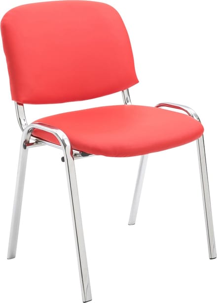 CLP Ken Eetkamerstoel Chroomoptiek - Kunstleer rood