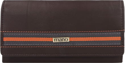 mano Don Leonardo Portemonnee RFID Leer 18 cm - Dames - Horizontaal - dunkelbraun