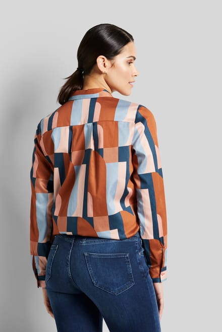 Bugatti Damen Overhemdblouse met blinde knoopsluiting
