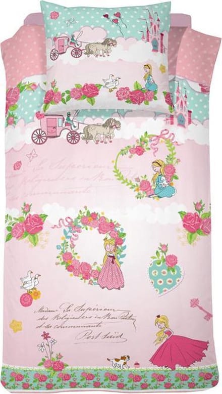 Cinderella Buttercup Dekbedovertrek - Katoen - Eenpersoons - 140x200 cm - Pink