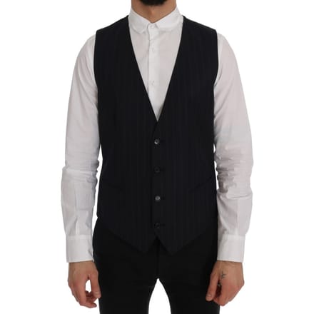 Marineblauw Pinstripe Vest