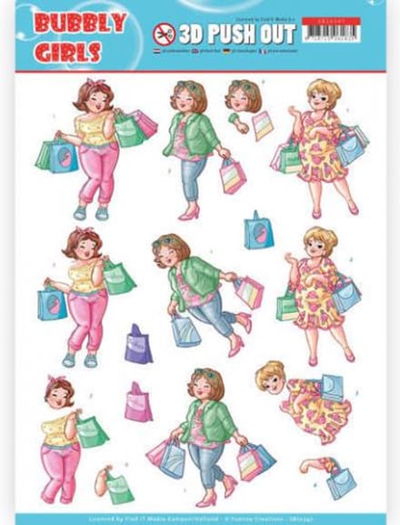 3D Pushout - Yvonne Creations- Bubbly Girls - Shopping