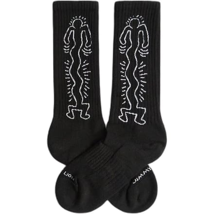 Jimmy Lion unisex sokken athletic dancer zwart (Keith Haring)