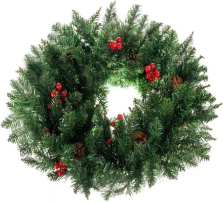 Ruhhy Grote Kerstkrans 60cm - Stijlvol en Duurzaam voor Deur en Interieur