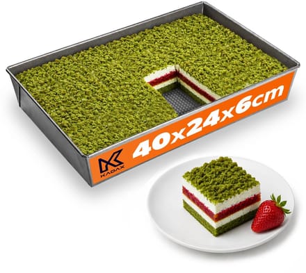 KADAX taartbakvorm, rechthoekig, geperforeerde bodem, set van 2