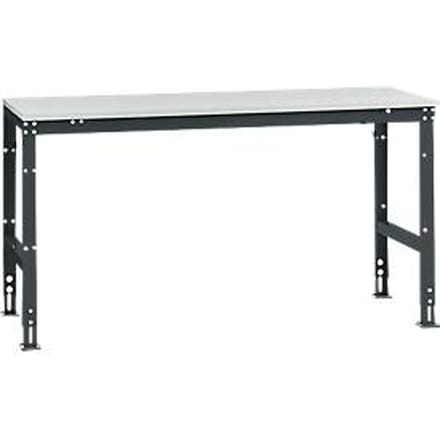 Manuflex basistafel UNIVERSAL Standaard, tafelblad melamine, 1750 x 800, antraciet
