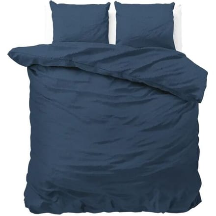 Zensation Satin Point - Dekbedovertrek - Eenpersoons - 140x200/220 + 1 kussensloop 60x70 - Blauw