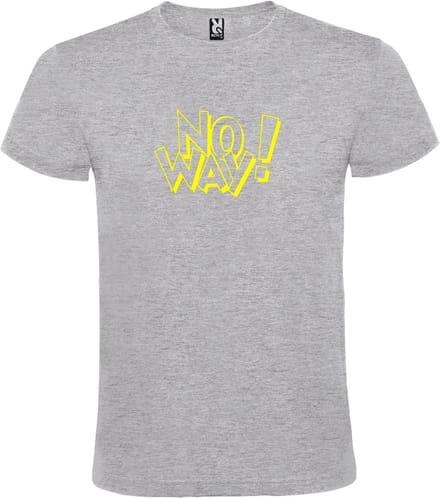 Grijs T-shirt ‘No Way!’ Geel Maat XL
