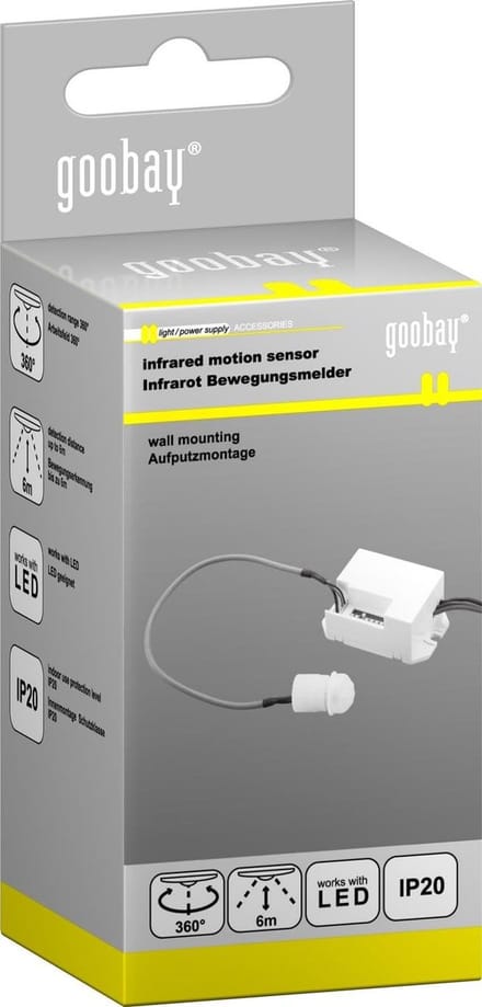 Mini-infrarood bewegingssensor voor binnen - 360° detectiebereik, 6 m