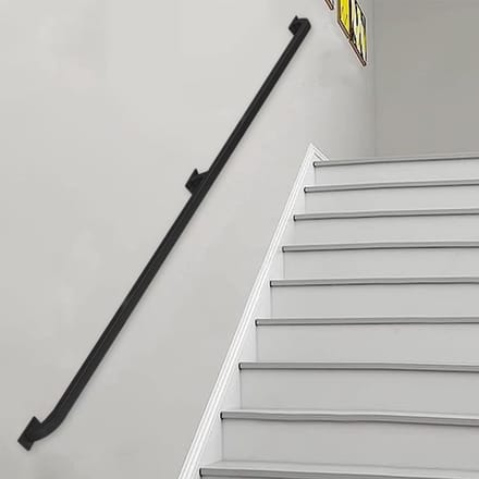 Trapleuning Set - Veiligheidshandgreep - Veilig Traplopen - Complete Montage Set - 180cm Lengte - Zwart