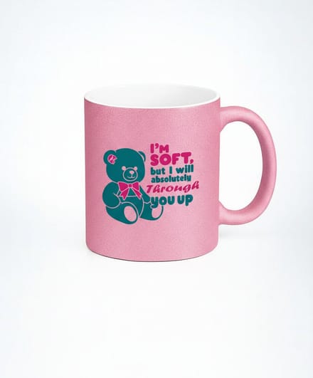 Roze Mok - "I'm Soft, But I Will Absolutely Throw You Up" Teddybeer Design