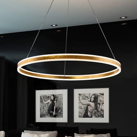 Schuller Valencia Helia LED hanglamp, goudkleurig, Ø 100 cm, metaal