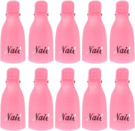 Nagellak Remover Clips -  Gellak / Acryl verwijderen - Lichtroze - 10 stuks