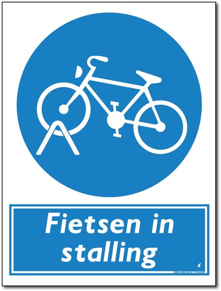 Fietsenstalling bord - Fietsen in stalling - Forex - 30 x 40 cm - Weerbestendig