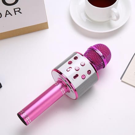 Karaoke microfoon/karaoke set - Joyful things draadloze karaokemicrofoon met ingebouwde speaker, Bluetooth, mp3 functie, stemhervormer en echo effect- Roze