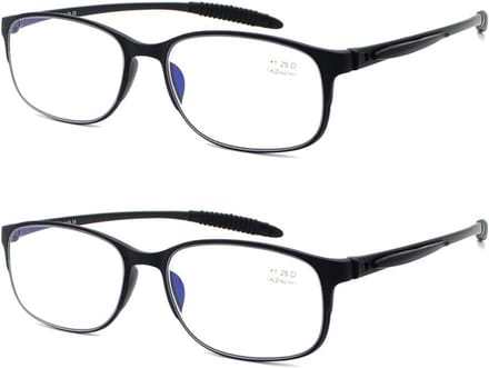 2x Flexibele Dunne Leesbril met Blauwlichtfilter en Etui - Lichtgewicht en Krasbestendig