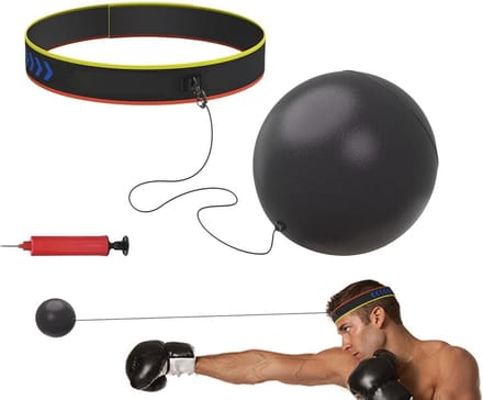 Boksbal Hoofdband - Trainingsbal Fitness - Reactie Training - Opblaasbaar Ontwerp - Niet Gespecificeerd - Zwart