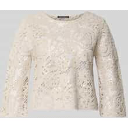relaxed fit pullover in tricotlook met all-over paillettenafwerking