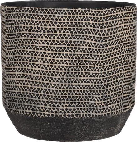 Mica Decorations Jack Bloempot - 21x21x19 cm - Cement - Zwart