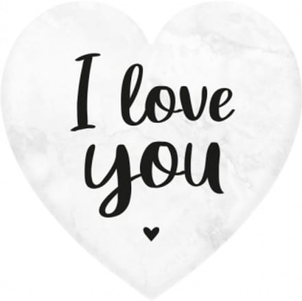 Marmeren hartje - I love you - 5x5cm