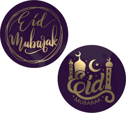Etiket | Cadeauetiket | papier | Eid Mubarak | ∅45mm | assorti | rol à 500 stuks