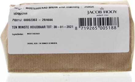Jacob Hooy Mosterdzaad bruin 250 Gram
