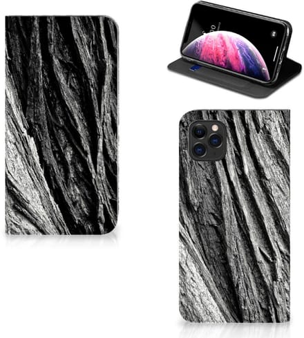Book Wallet Case Apple iPhone 11 Pro Max Boomschors Grijs