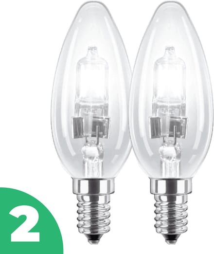 Trixline Halogeenlamp E14 - 60W - Warm Wit Licht - Dimbaar - 2 stuks