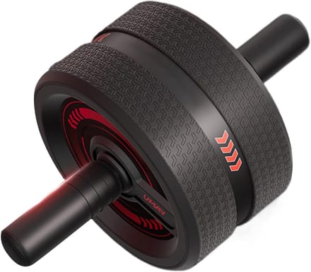 Buikspierrol - Core trainer - Krachtraining thuis - Verbrede stabiele wielen - 32.5 cm - Zwart