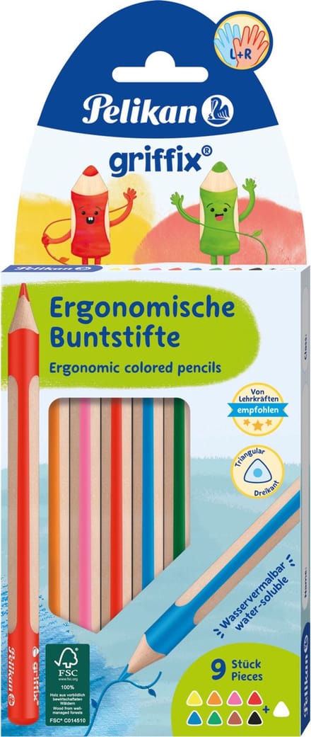 Pelikan griffix® kleurpotloden 9 kleuren geassorteerd