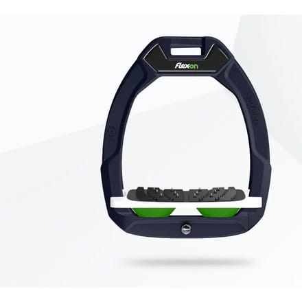 Veiligheidsstijgbeugels Paardrijden Schuin Ultra Grip Aluminium/Wit/Groen Flex-On Safe-On