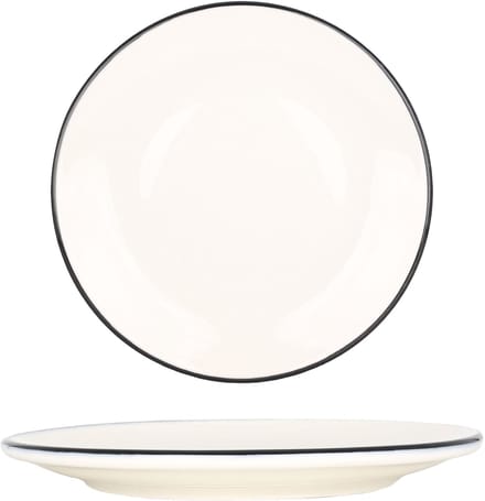 Bonna Dinerbord - Linea Black - Porselein - 27 cm - set van 6