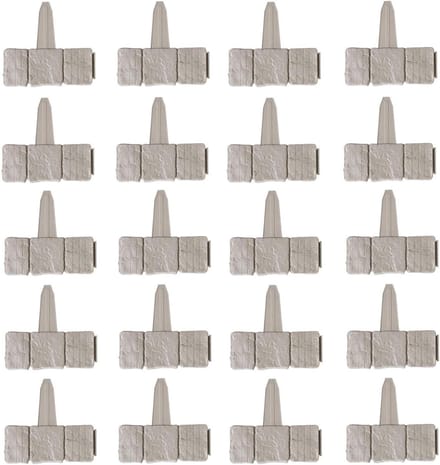 Tuinrand 20 stuks - Gazonafscheiding Perkrand - Tuin decoreren - Graafvrije installatie - 25 x 23 cm - Grijs