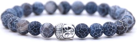 Mala Armband Van Natuursteen - Blauwe Stenen – Buddha / Boedha – 20 cm - Rhylane®