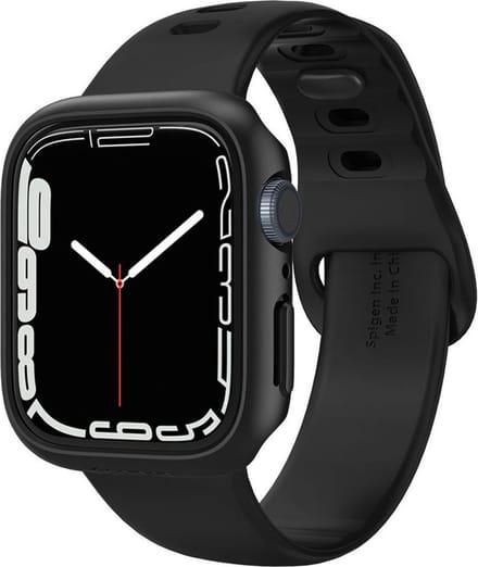 Spigen Thin Fit - Apple Watch 7/8/9 45MM Case - Hard Plastic Bumper - Zwart