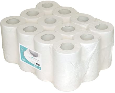 Mini Papierrol 1-laags Cellulose Wit voor Poetsdoeken en Reiniging