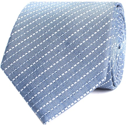 TRESANTI | ELZO | Zijden stropdas stippellijn stiksel | Blauw