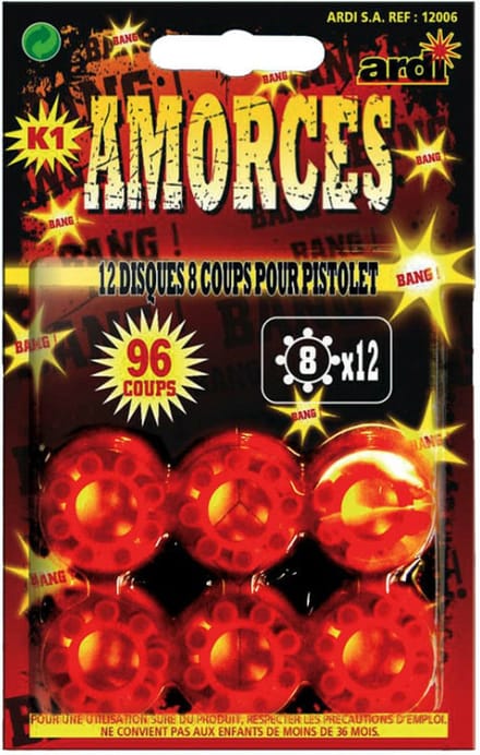Sandy Speelgoed plaffertjes 8 schots - 12 ringen - voor plaffer pistool/revolver