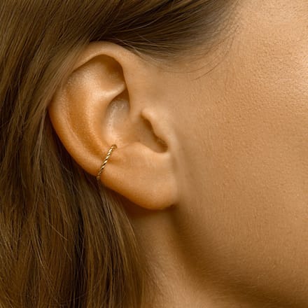 Zilver Verguld (Geel) Earcuff Gedraaid 1 Micron 2103181