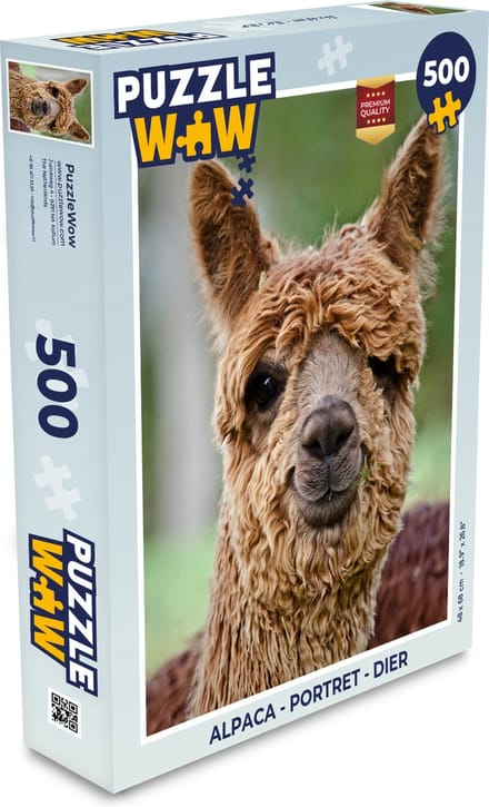 Puzzel Alpaca - Portret - Dier - Legpuzzel - Puzzel 500 stukjes
