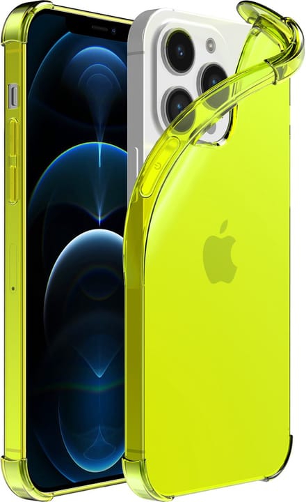Smartphonica iPhone 12 Pro Max transparant siliconen hoesje - Neon Geel geschikt voor iPhone 12 Pro Max